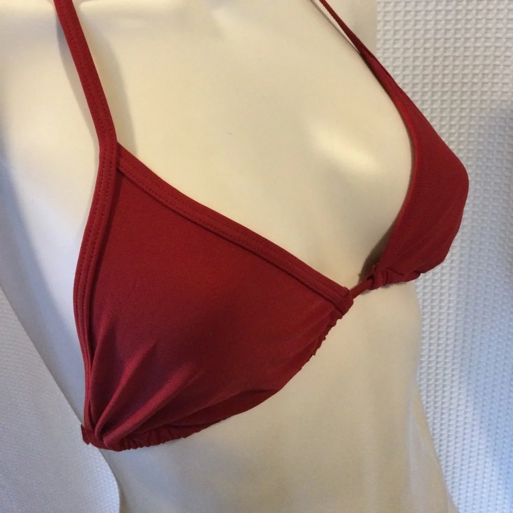 💎2xHP!💎GAP Body | RARE Burgundy String Bikini Top With Charms - Picture 7 of 11
